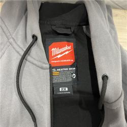 AS-IS Milwaukee Men's 2X-Large 12-Volt Lithium-Ion Cordless Gray Heated Jacket Hoodie Kit