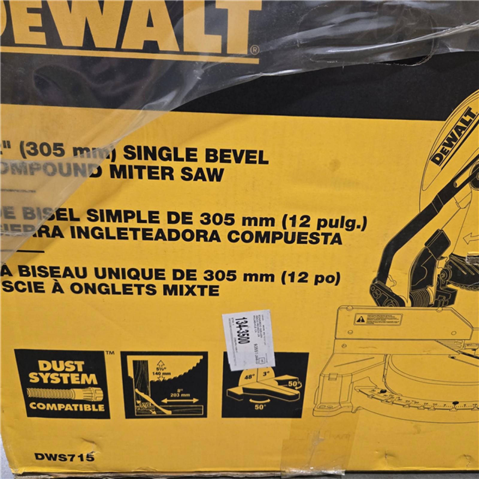 NEW! - DeWalt15 Amp Corded 12 in. Single Bevel Compound Miter Saw