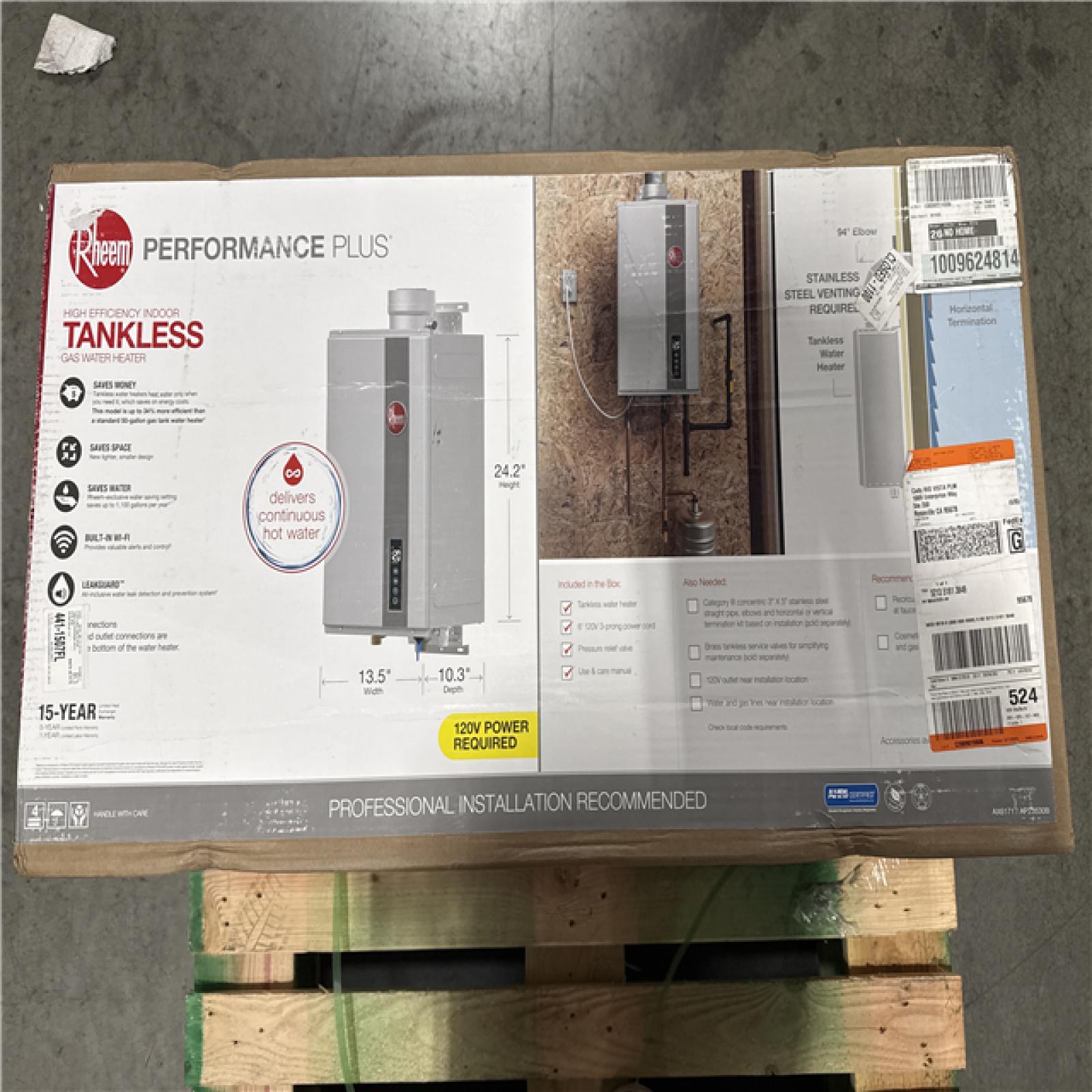 CALIFORNIA LIKE NEW RHEEM TANKLESS GAS WATER HEATER