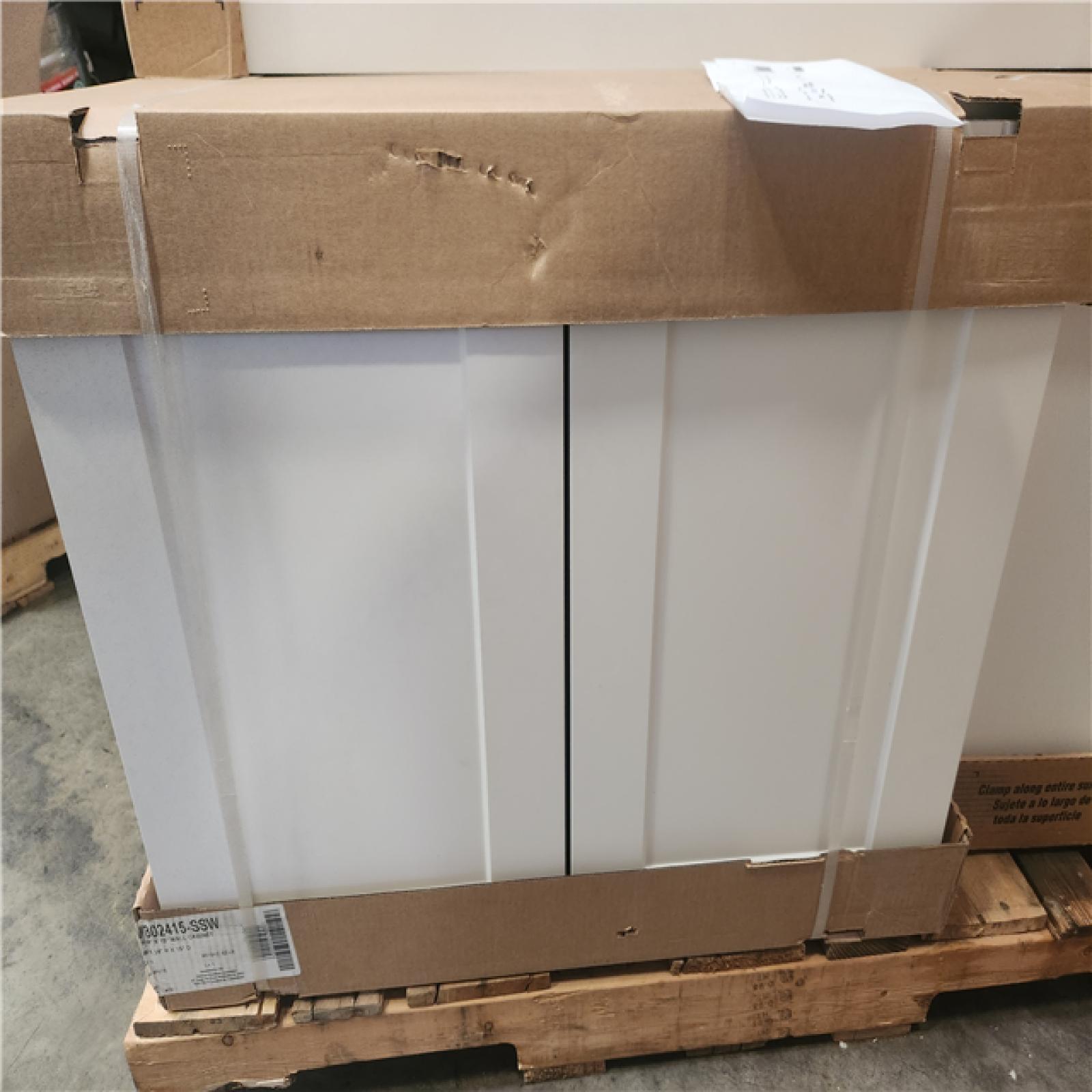 Phoenix AS-IS Mixed Hampton Bay Assembled Base Kitchen Cabinet in Satin White Pallet (4-Cabinets)