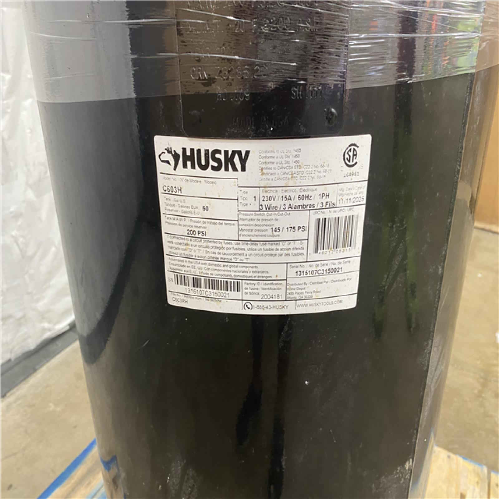 Houston Location - AS-IS Outdoor Power Equipment HUSKY AIR COMPRESSOR 175 PSI HIGH PERFORMANCE