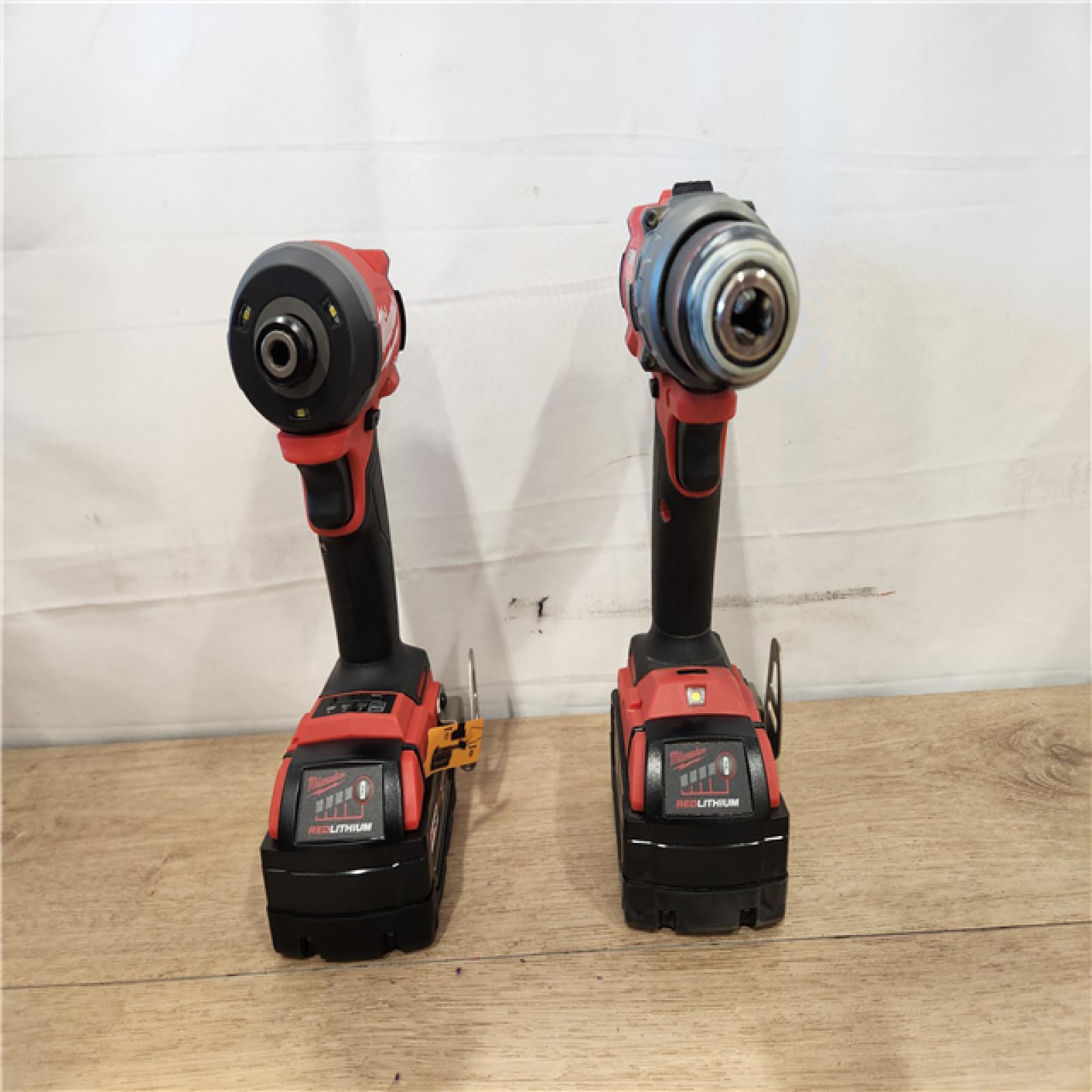 AS-IS- Milwaukee  FUEL 18V Lithium-Ion Brushless Cordless Hammer Drill and Impact Driver Combo Kit