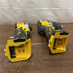 AS-IS DEWALT 20V MAX XR Hammer Drill and ATOMIC Impact Driver 2 Tool Cordless Combo Kit with (2) 4.0Ah Batteries, Charger, and Bag