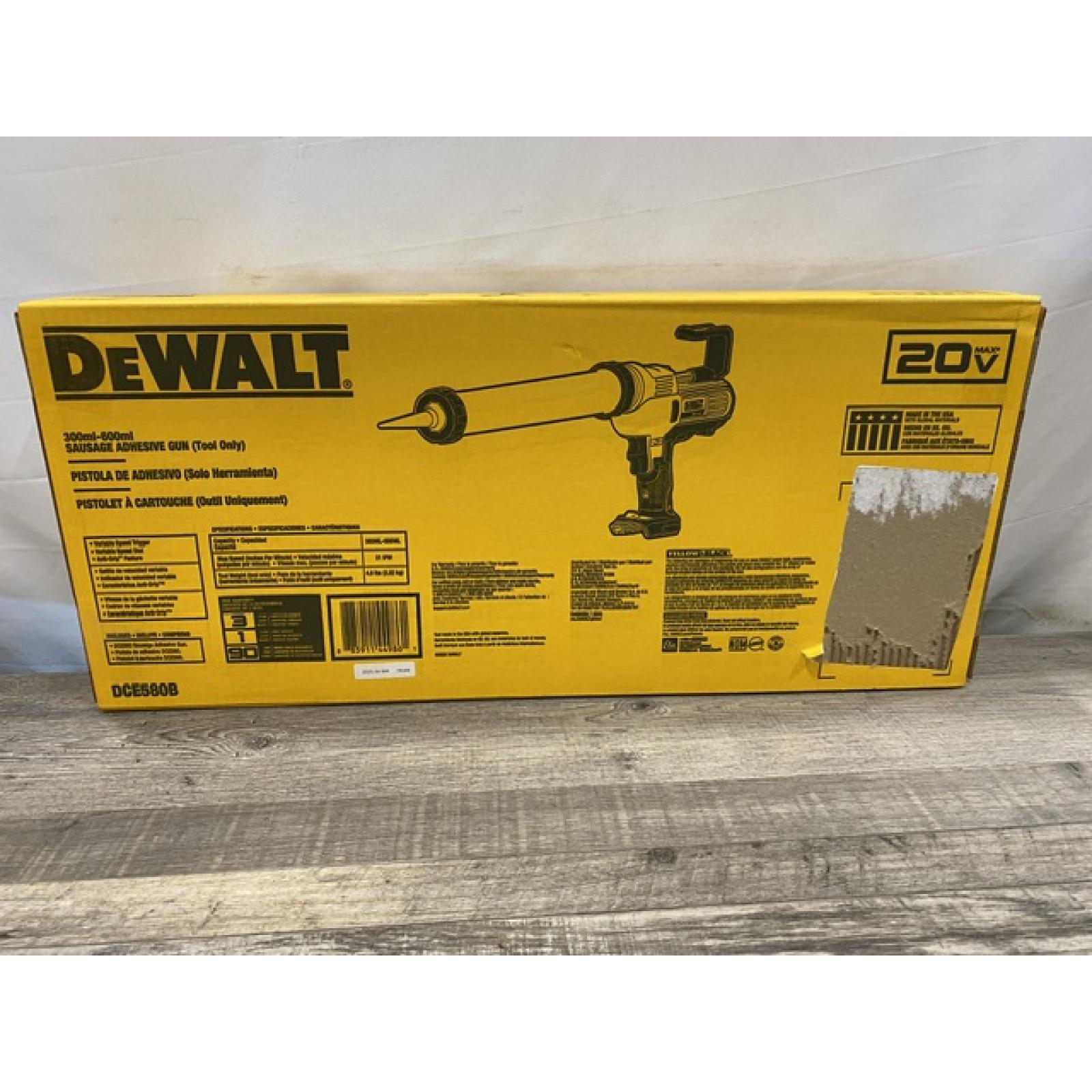 NEW - DEWALT 20V MAX Cordless 300-600 ml Sausage Pack Adhesive Gun (Tool Only)