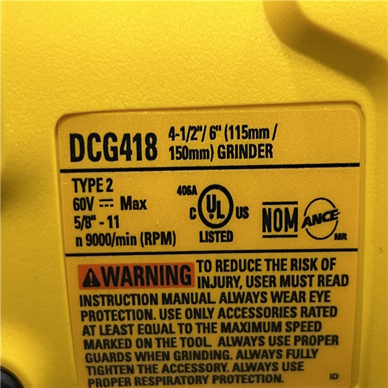 AS-IS DEWALT FLEXVOLT 60V MAX Cordless Brushless 4.5 in. to 6 in. Small Angle Grinder with Kickback Brake (Tool Only)