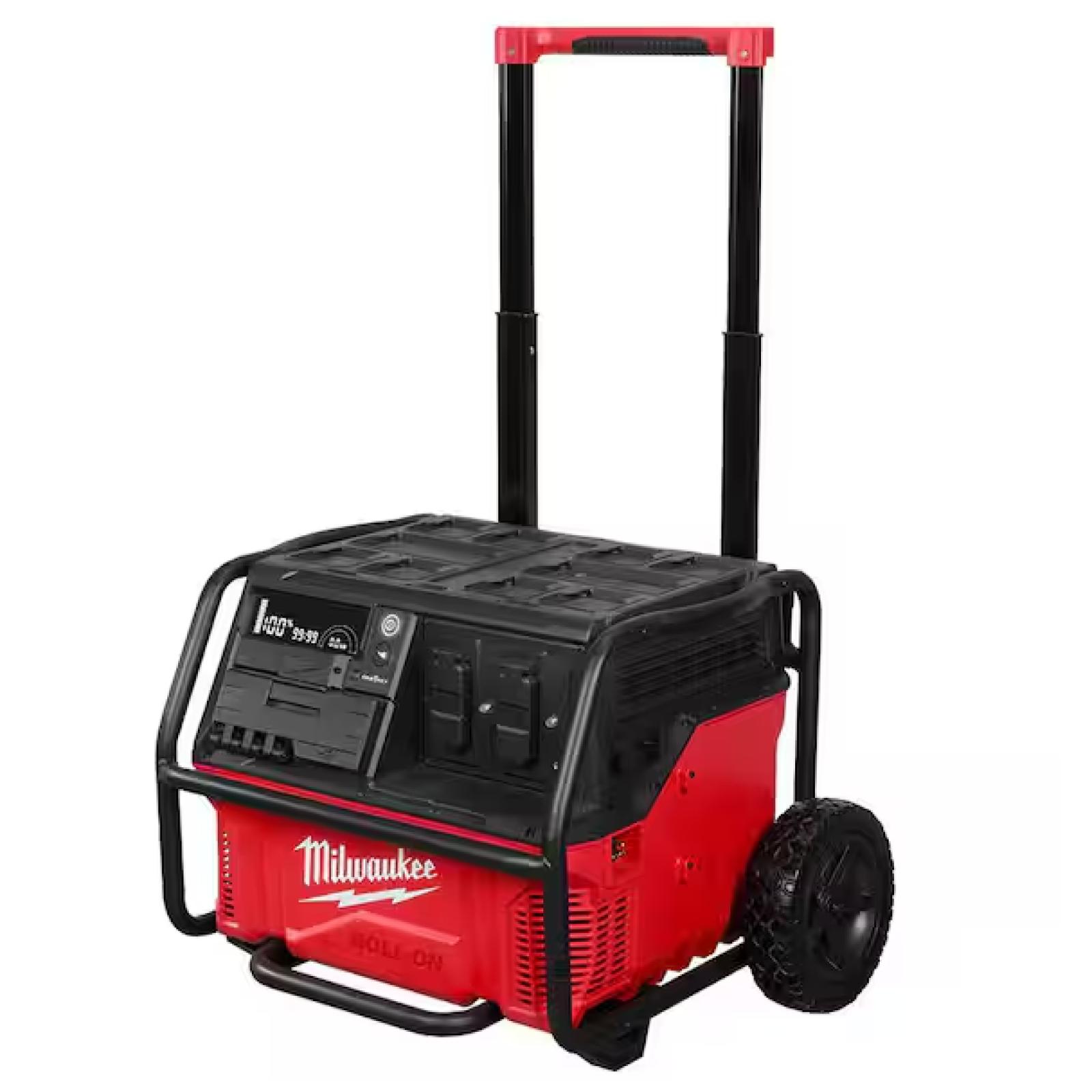 DALLAS LOCATION- NEW!- Milwaukee ROLL-ON 3600-Watt Output/7200-Watt Peak 2.5kWh Lithium-Ion Battery Powered Push Start Power Station Battery Generator