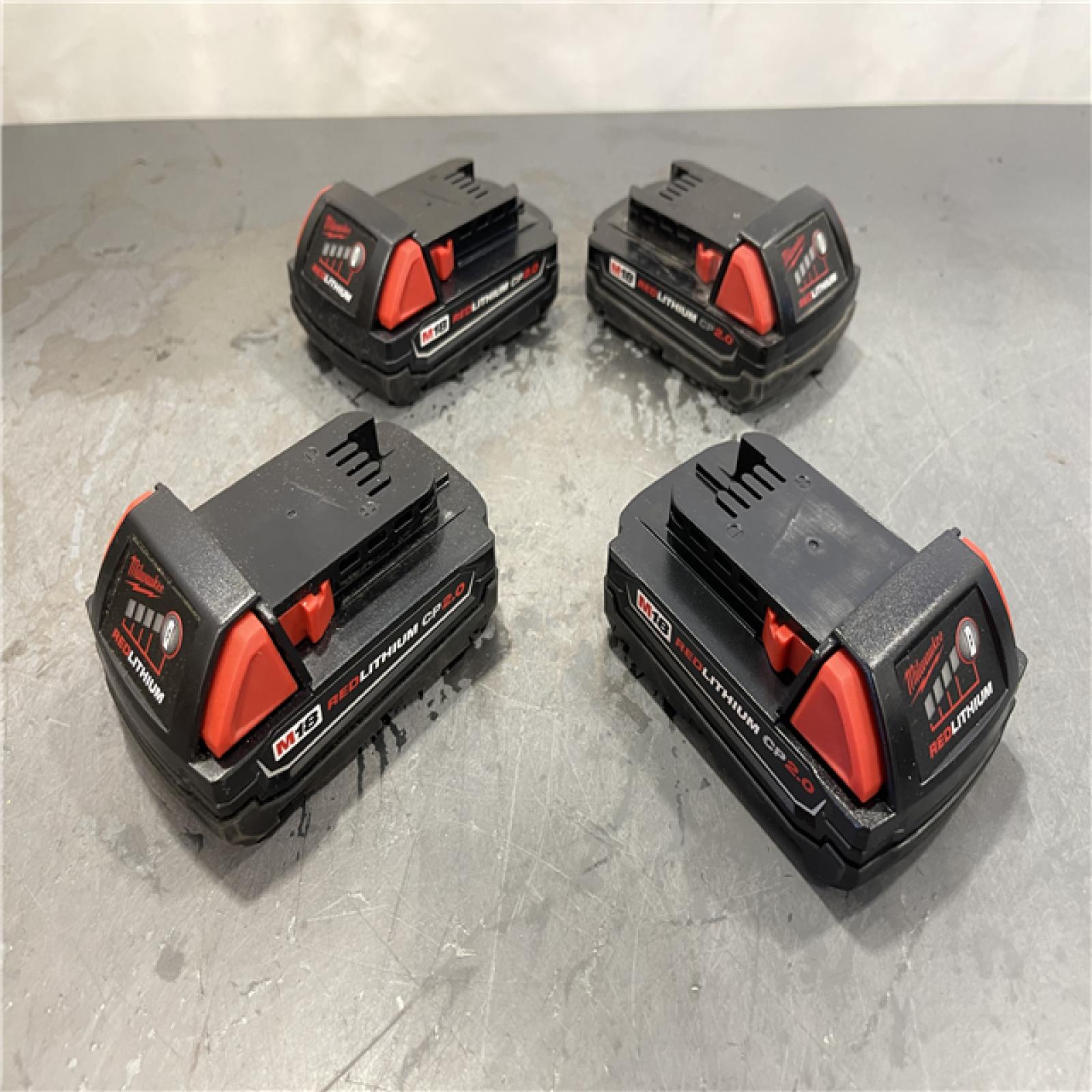 AS-IS - Milwaukee M18 18-Volt Lithium-Ion Compact Battery Pack Kit 2.0Ah (4-Pack)