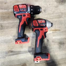 HOUSTON LOCATION - AS-IS Milwaukee 18V Cordless Brushed 2-Tool Drill/Driver and Impact Driver Kit