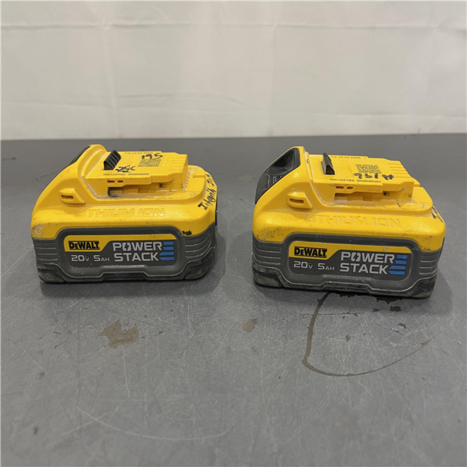 AS-IS - DEWALT POWERSTACK 20V Lithium-Ion 5.0Ah Battery Pack (2 Pack)