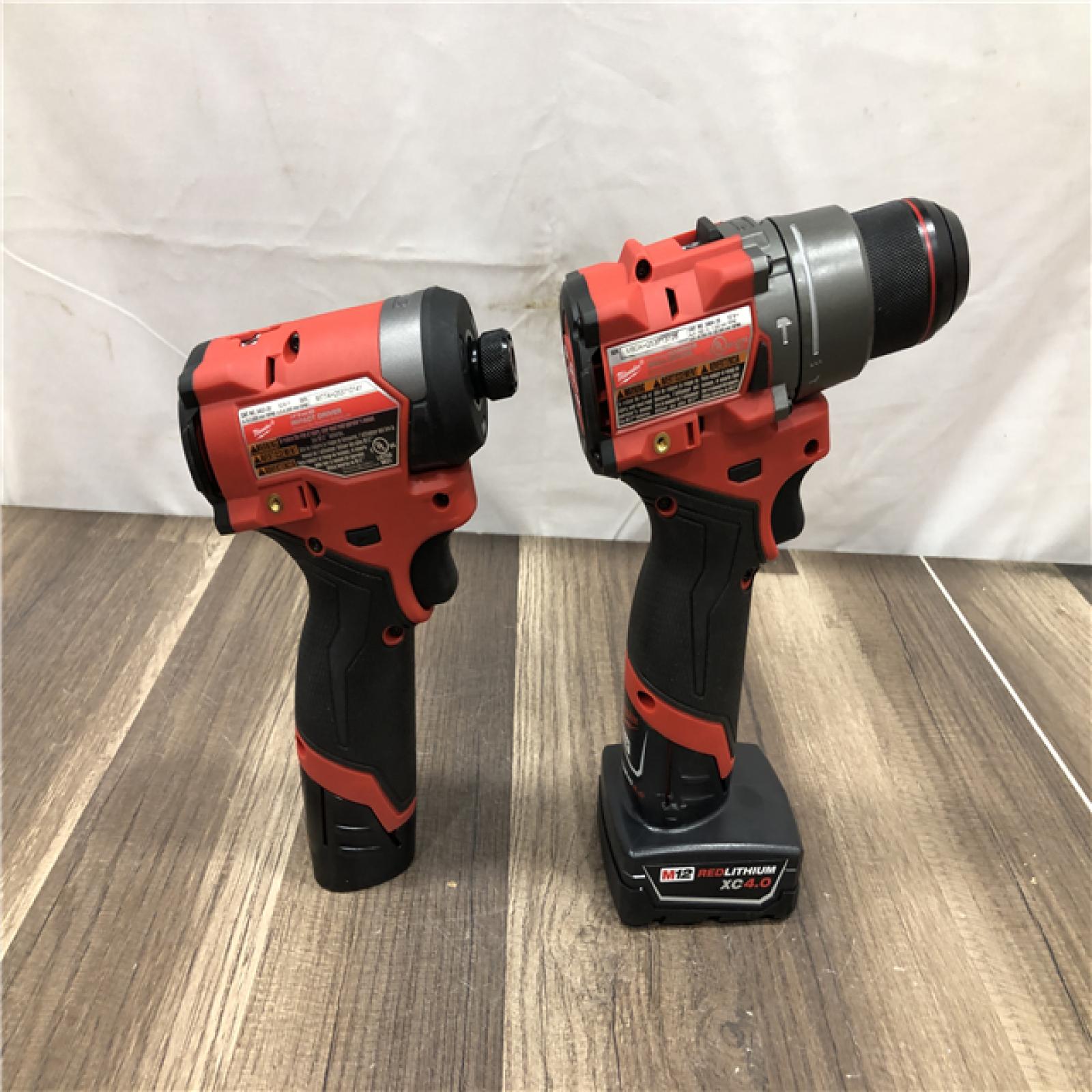 AS-IS Milwaukee FUEL 12-Volt Lithium-Ion Brushless Cordless Hammer Drill and Impact Driver Combo Kit