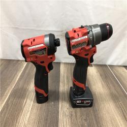 AS-IS Milwaukee FUEL 12-Volt Lithium-Ion Brushless Cordless Hammer Drill and Impact Driver Combo Kit