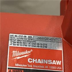 AS-IS Milwaukee FUEL 16 in. 18V Lithium-Ion Brushless Battery Chainsaw (Tool-Only)