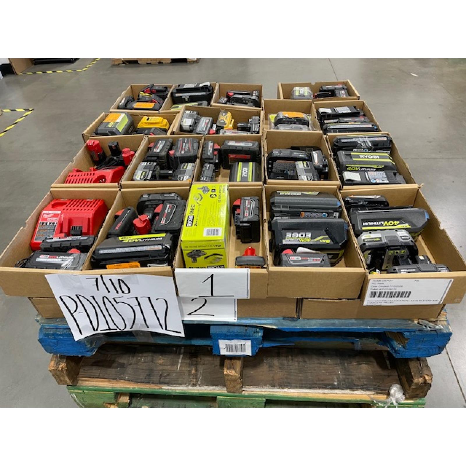 DALLAS LOCATION - AS-IS BATTERY AND CHARGERS PALLET