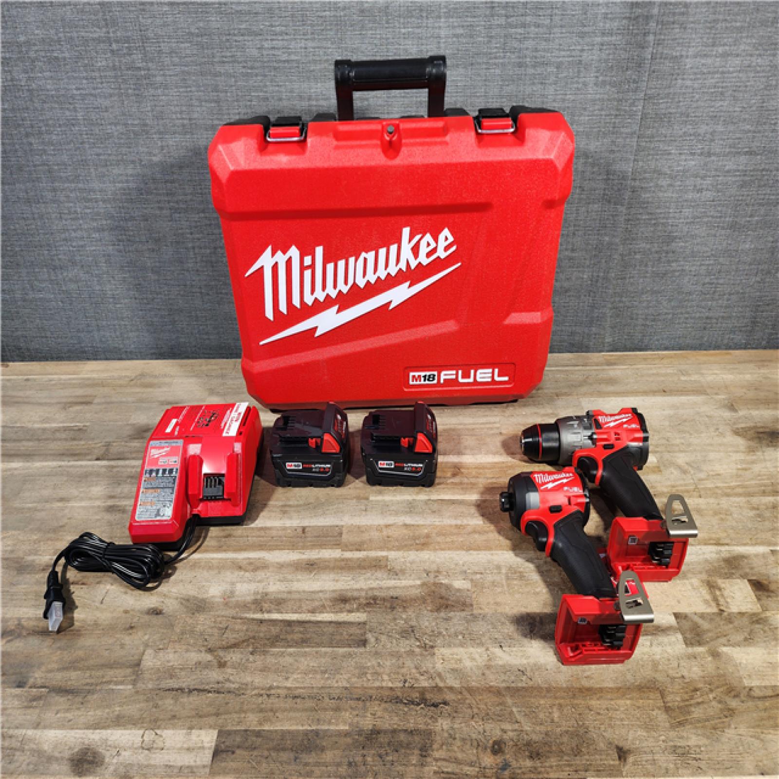 HOUSTON LOCATION - AS-IS (APPEARS LIKE NEW) MILWAUKEE FUEL 18V Lithium-Ion Brushless Cordless Hammer Drill and Impact Driver Combo Kit