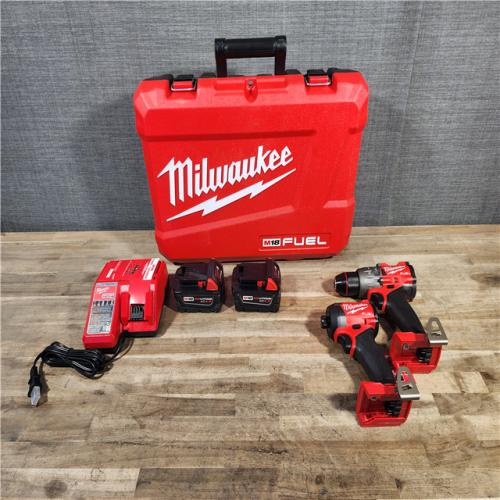 HOUSTON LOCATION - AS-IS (APPEARS LIKE NEW) MILWAUKEE FUEL 18V Lithium-Ion Brushless Cordless Hammer Drill and Impact Driver Combo Kit