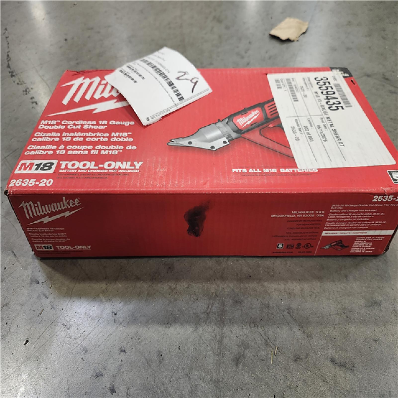 NEW! - Milwaukee M18 18-Volt Lithium-Ion Cordless 18-Gauge Double Cut Metal Shear (Tool-Only)
