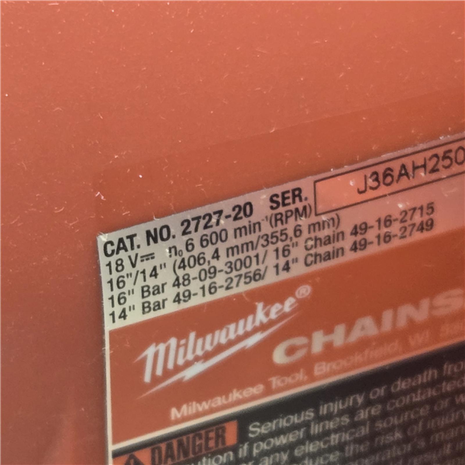 AS-IS Milwaukee M18 FUEL 16 18V Li-Ion Cordless Chainsaw 2727-20 (TOOL ONLY)