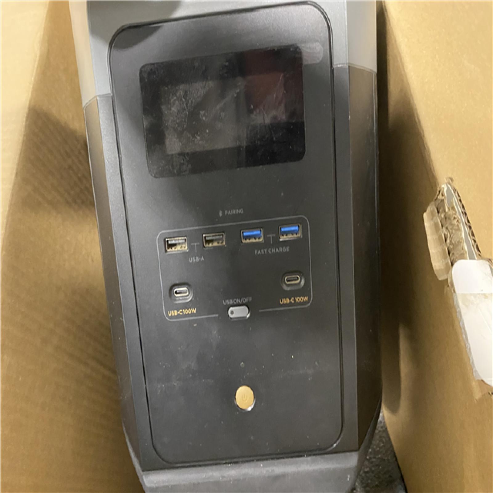 Dallas Location - As-Is EcoFlow Battery Generator DELTA 2 Max Solar Generator  2400W Output 2048Wh LFP Power Station for Home Backup Push-Button