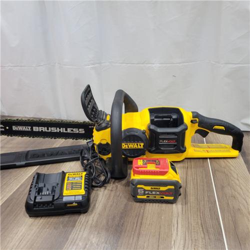 AS-IS   DEWALT  FLEXVOLT 60V MAX 16in. Brushless Cordless Battery Powered Chainsaw Kit with (1) FLEXVOLT 2 Ah Battery & Charger