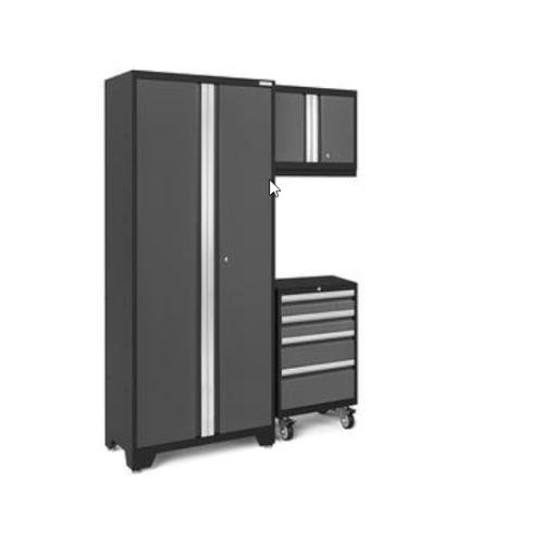 DALLAS LOCATION - New Age Products 3-Cabinets Steel Garage Storage System in Charcoal Gray
