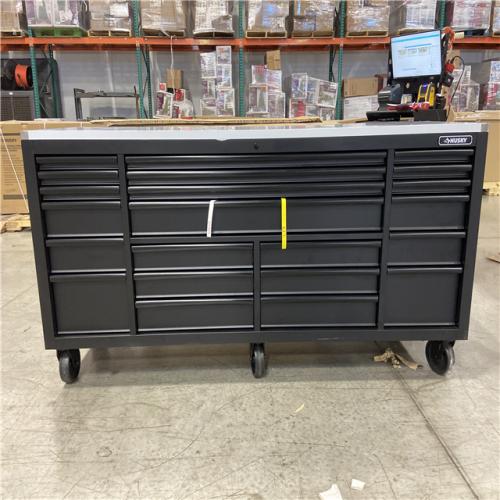 DALLAS LOCATION - Tool Storage 84 in. W x 24 in. D Heavy Duty Mobile Workbench Tool Chest with Stainless Steel Work Top in Matte Black