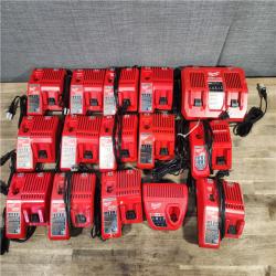 HOUSTON LOCATION - AS-IS MILWAUKEE BATTERY CHARGER PACK QTY - 15