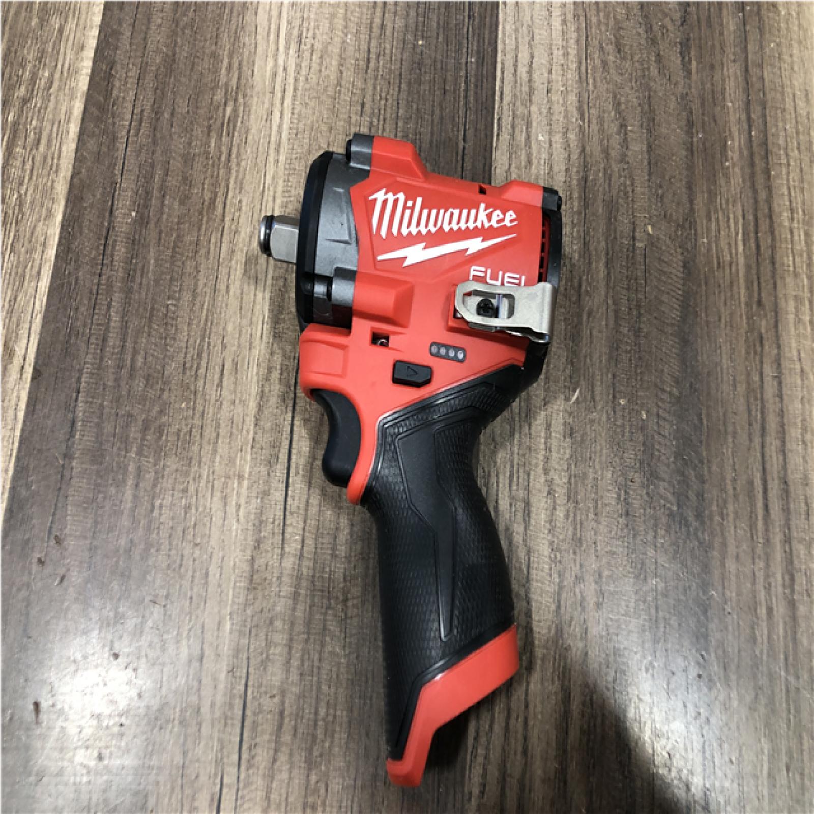 AS-IS Milwaukee FUEL 12V Lithium-Ion Brushless Cordless Stubby 1/2 in. Impact Wrench (Tool-Only)