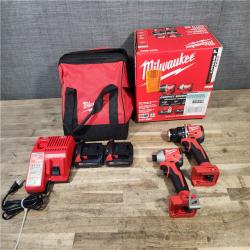 HOUSTON LOCATION - AS-IS Milwaukee 18V Lithium-Ion Brushless Cordless Compact Drill/Impact Combo Kit