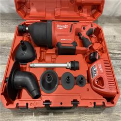AS-IS Milwaukee 12-Volt Lithium-Ion Cordless Drain Cleaning Airsnake Air Gun Kit