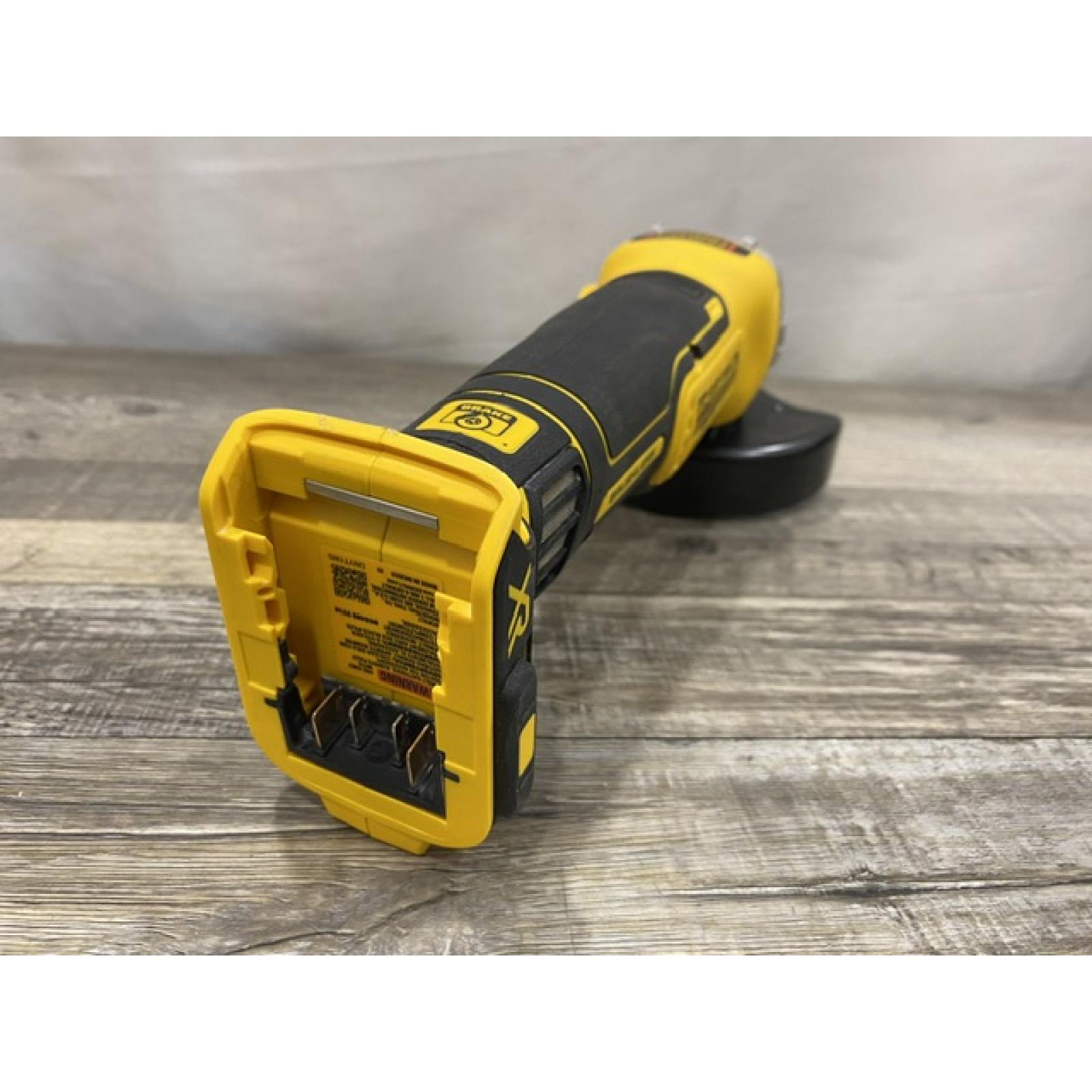 AS-IS DEWALT 20V MAX XR Cordless Brushless 4.5 in. Slide Switch Small Angle Grinder with Kickback Brake (Tool Only)