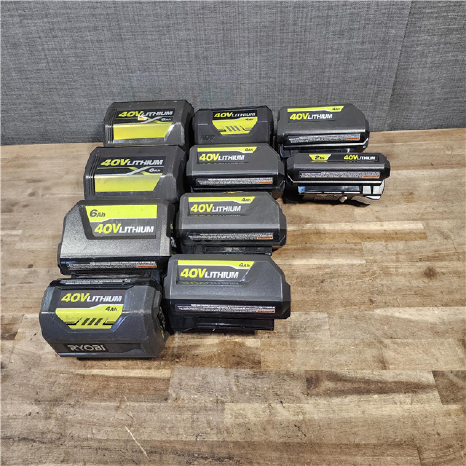 HOUSTON LOCATION - AS-IS RYOBI BATTERY PACK QTY - 10