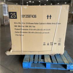 DALLAS LOCATION- AS-IS Husky Heavy Duty 52 in. W 9-Drawer Matte Army Green Rolling Tool Cabinet