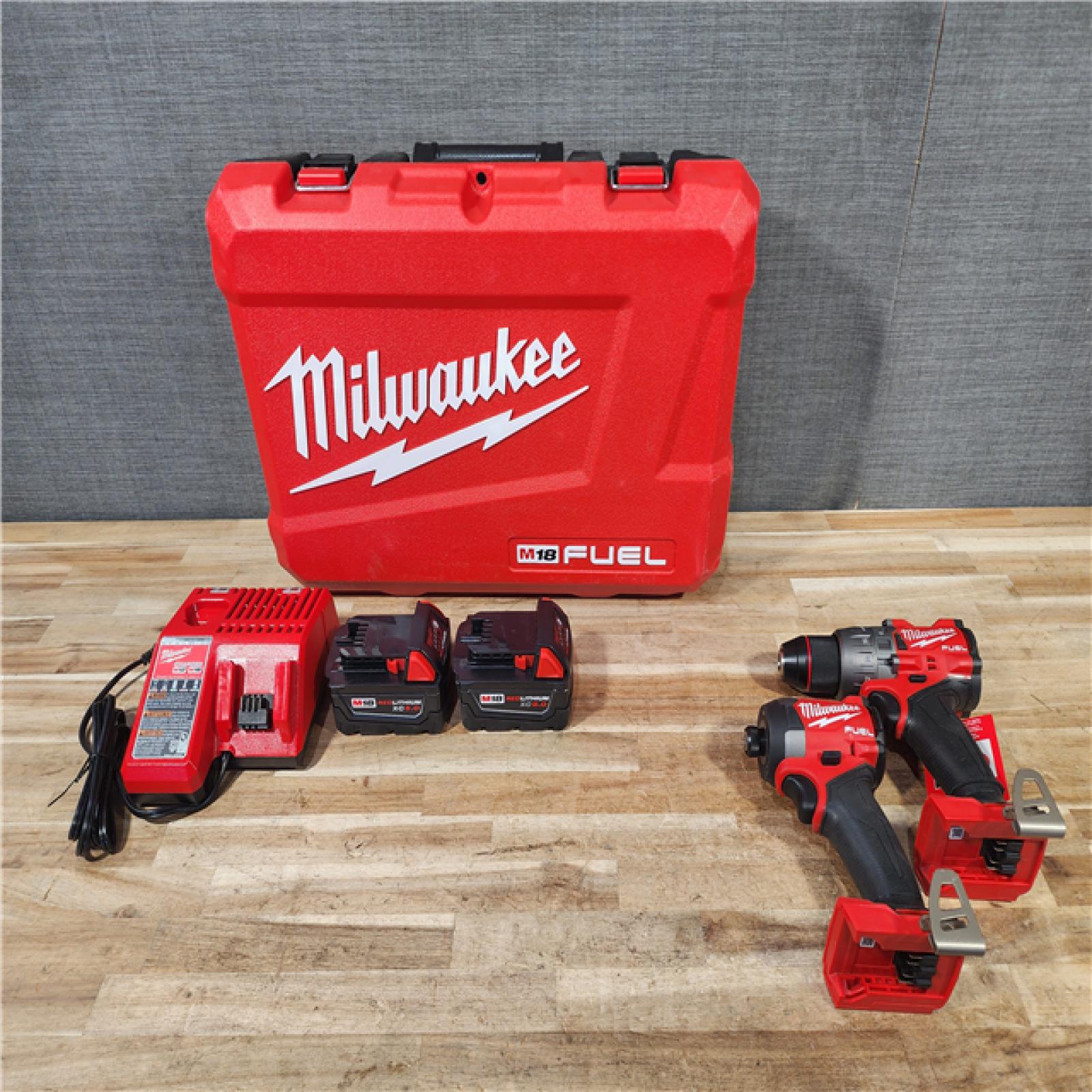HOUSTON LOCATION - AS-IS (APPEARS LIKE NEW) Milwaukee FUEL 18V Lithium-Ion Brushless Cordless Hammer Drill and Impact Driver Combo Kit