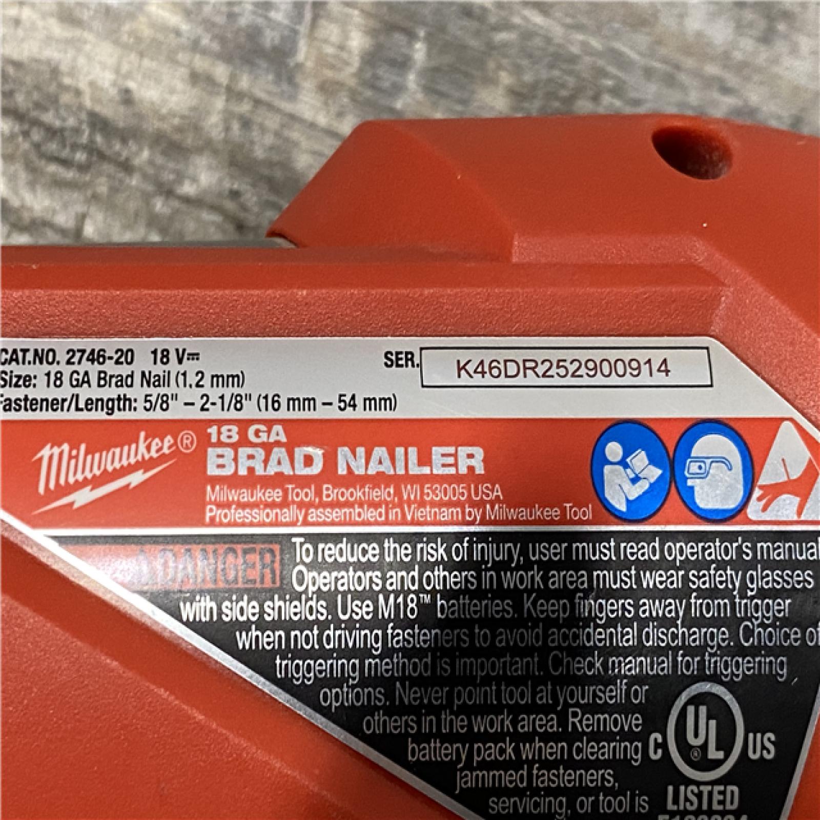 AS-IS Milwaukee FUEL 18-Volt Lithium-Ion Brushless Cordless Gen II 18-Gauge Brad Nailer (Tool-Only)