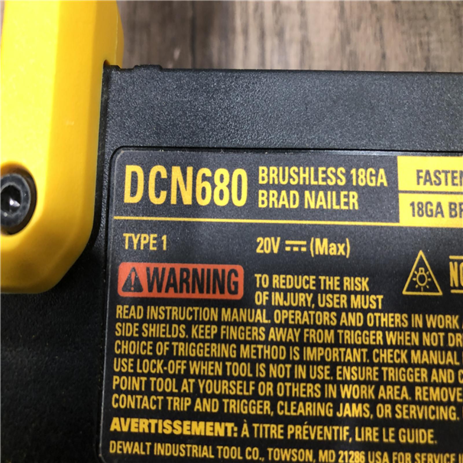 AS-IS DEWALT 20V MAX XR Lithium-Ion Electric Cordless 18-Gauge Brad Nailer (Tool Only)