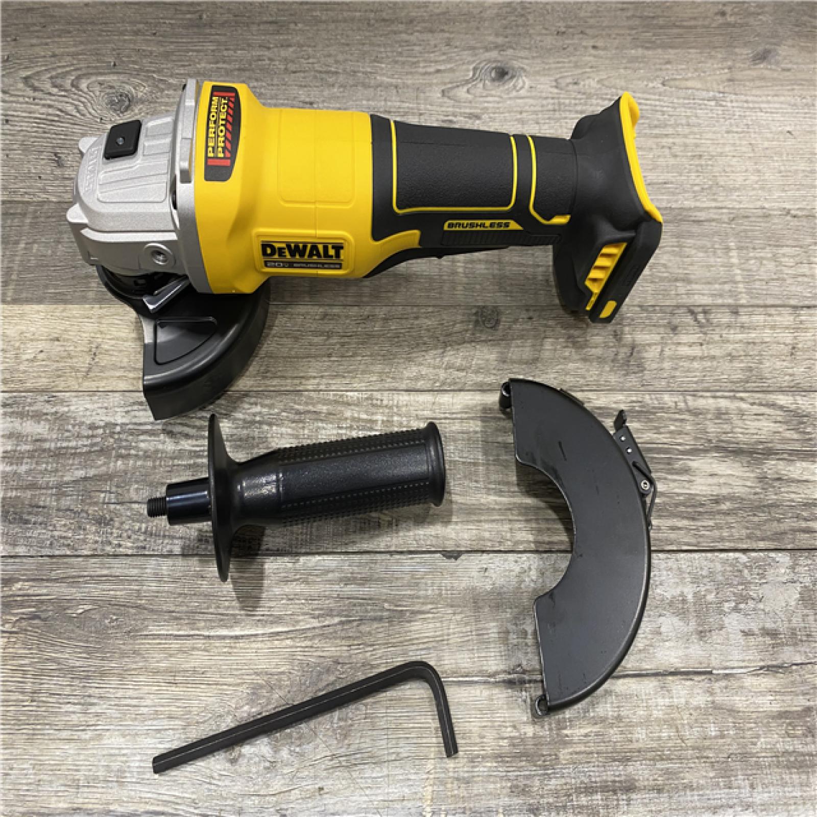 AS-IS DEWALT 20V MAX Cordless Brushless 4-1/2 in. Angle Grinder with Paddle Switch (Tool Only)