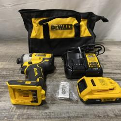 AS-IS DEWALT Atomic 20V Max Lithium-Ion Brushless Cordless Compact 1/4 in. Impact Driver Kit