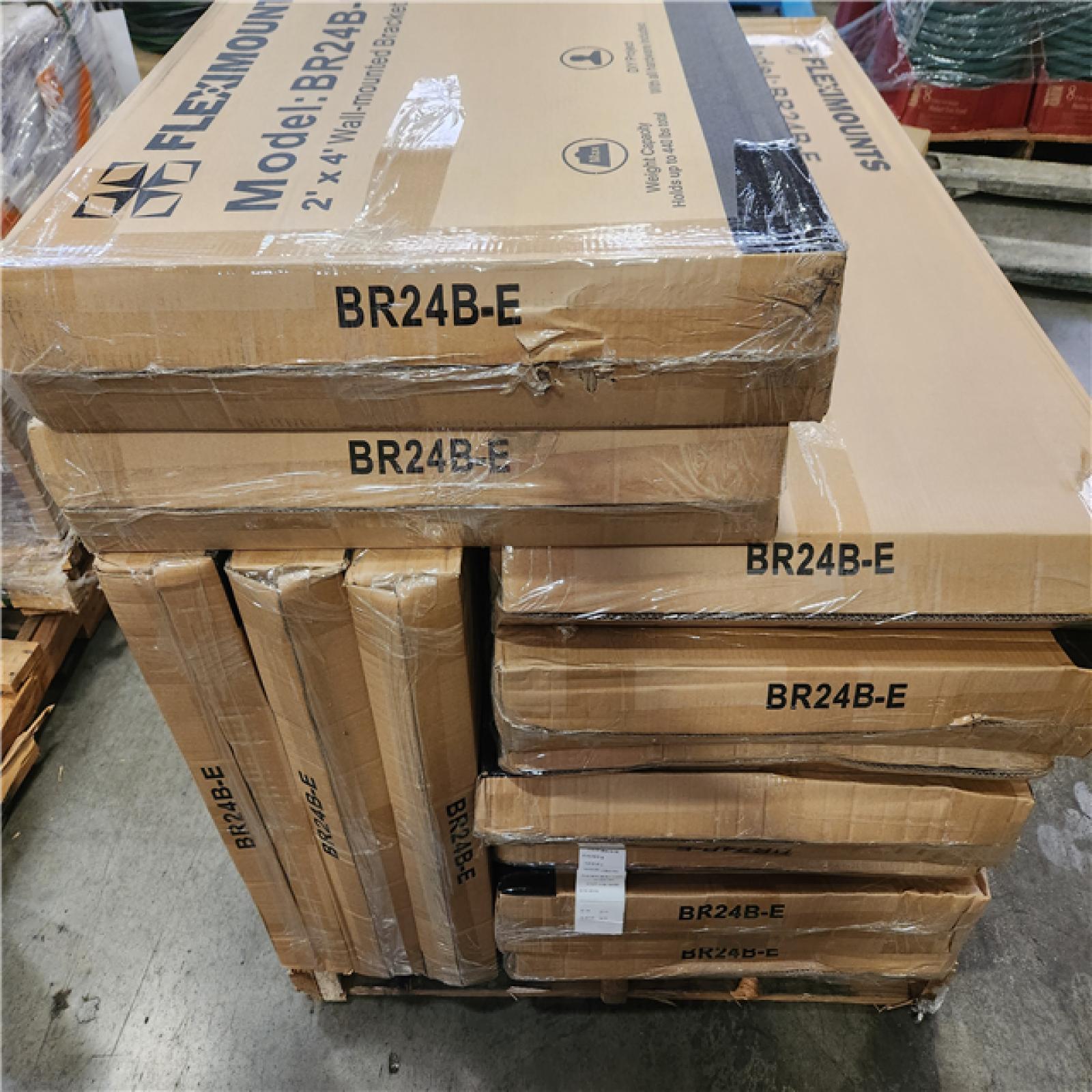 Phoenix NEW FLEXIMOUNTS 24 in. x 48 in. Heavy Duty Wall Shelf with Brackets in Black Pallet (12 Total (Retail Value $140 Each)