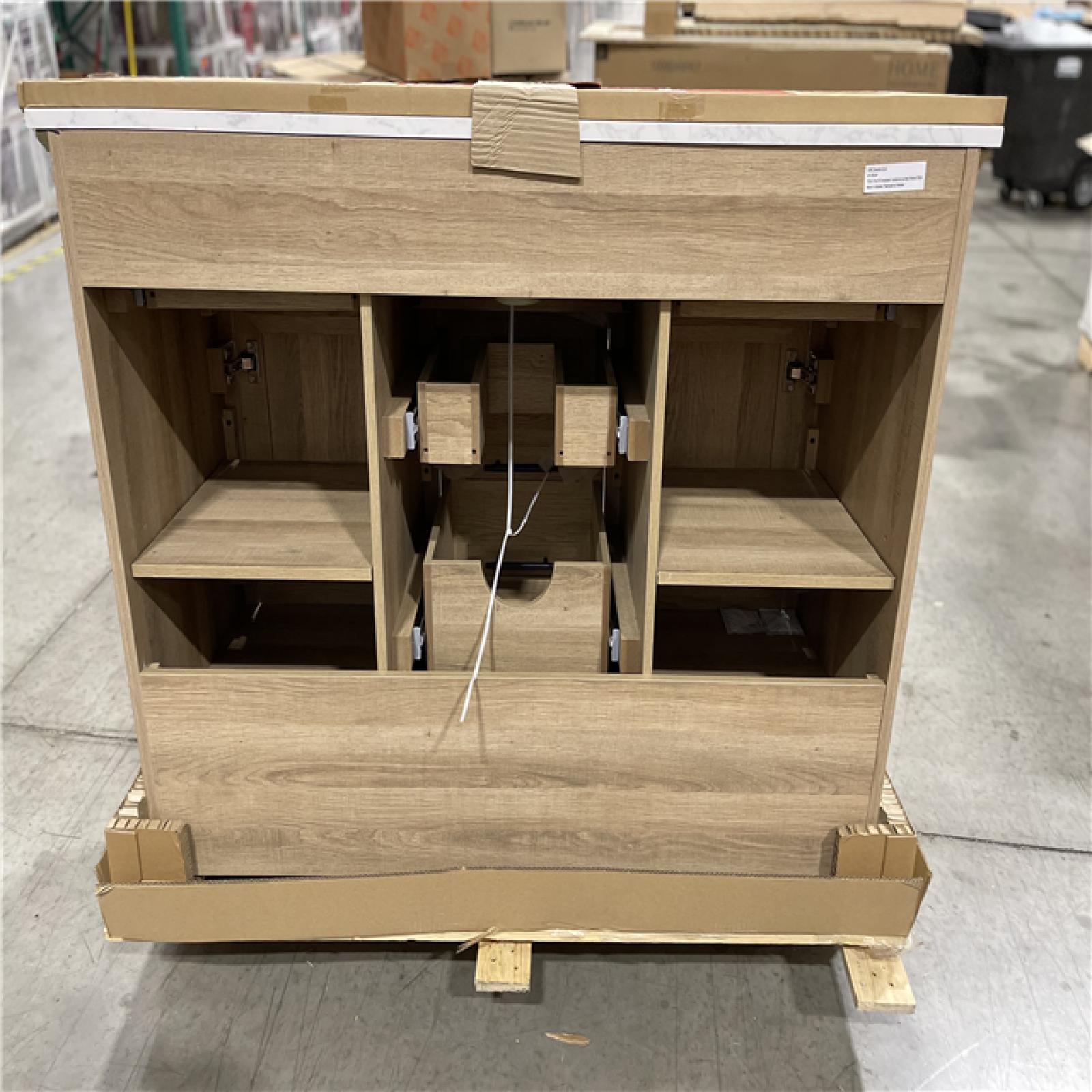 DALLAS LOCATION- HOME DECORATORS COLLECTION DOVETON 48in. WEATHERED TAN- BATHROOM VANITY