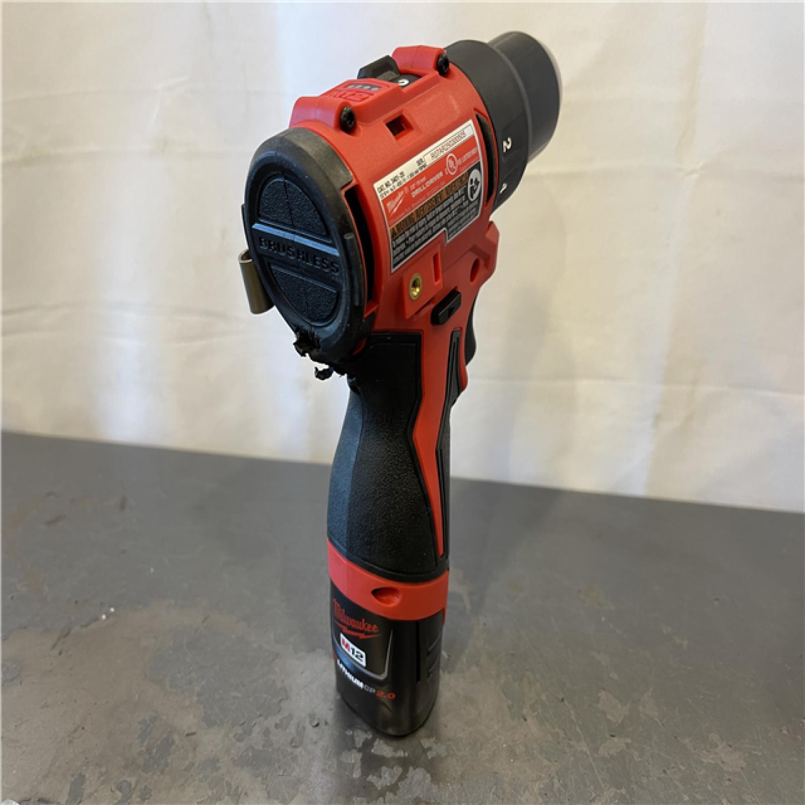 AS-IS - Milwaukee M12 12-Volt Lithium-Ion Brushless Cordless Subcompact Brushless Drill Driver Kit