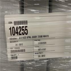 DALLAS LOCATION - 72 X 80 6-Panel White Closet Bypass Door  106 Series PALLET-(8 UNITS)