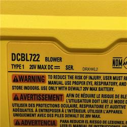 AS-IS DEWALT 20V MAX* XR Brushless Cordless Handheld Blower Kit