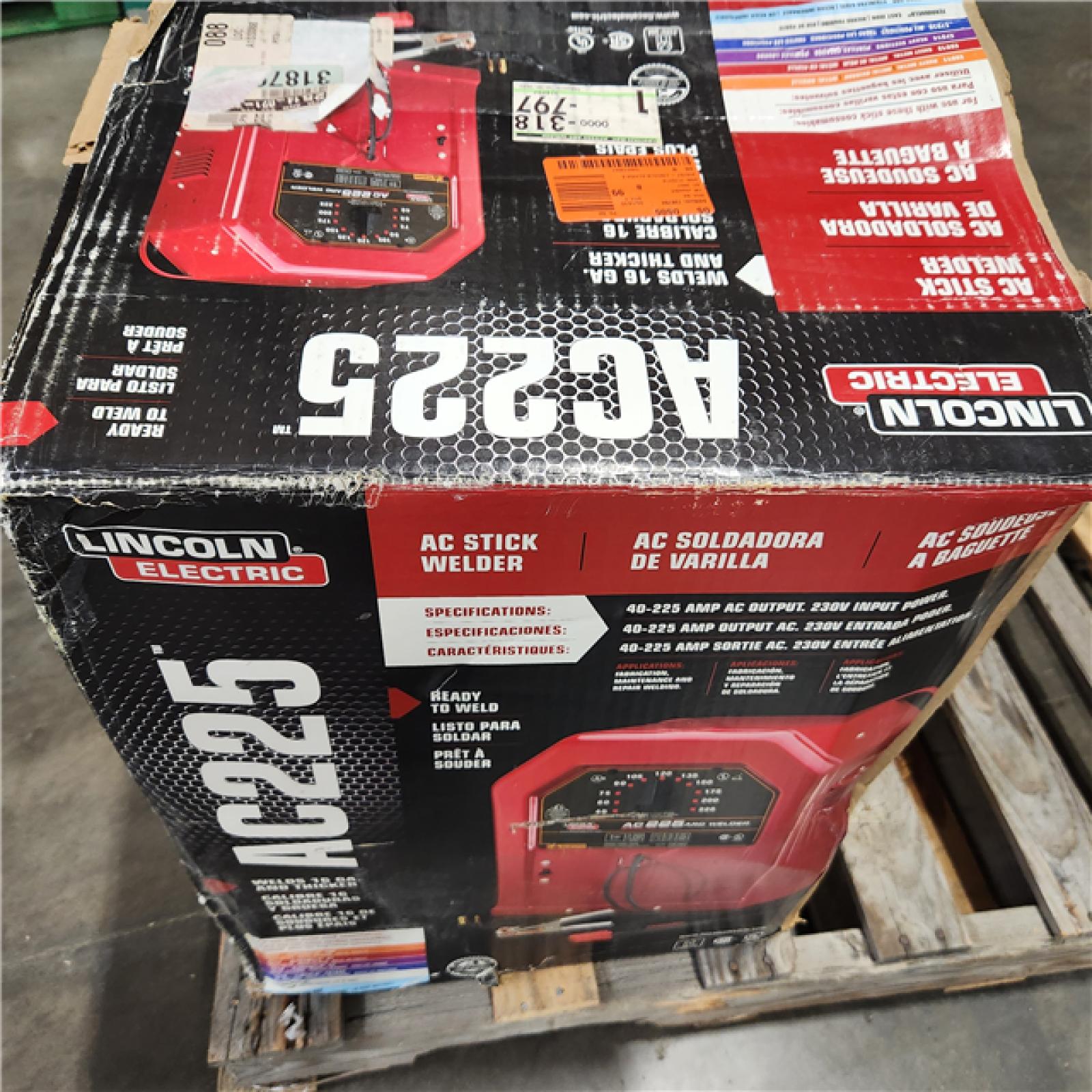Dallas Location - As-Is Lincoln Electric 225 Amp Arc/Stick Welder AC225S, 230V