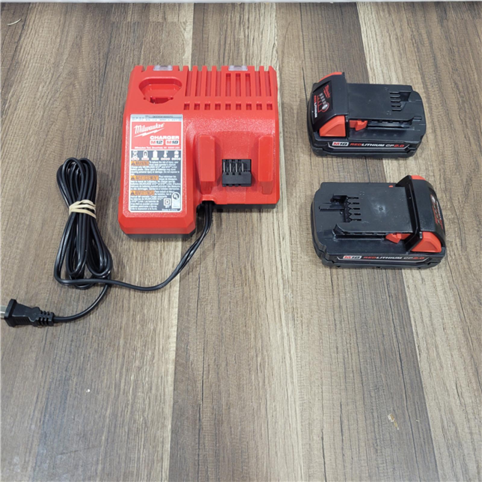 AS-IS Milwaukee M18 18V Lithium-Ion Brushless Cordless Compact Drill/Impact Combo Kit (2-Tool) W/(2) 2.0 Ah Batteries, Charger & Bag
