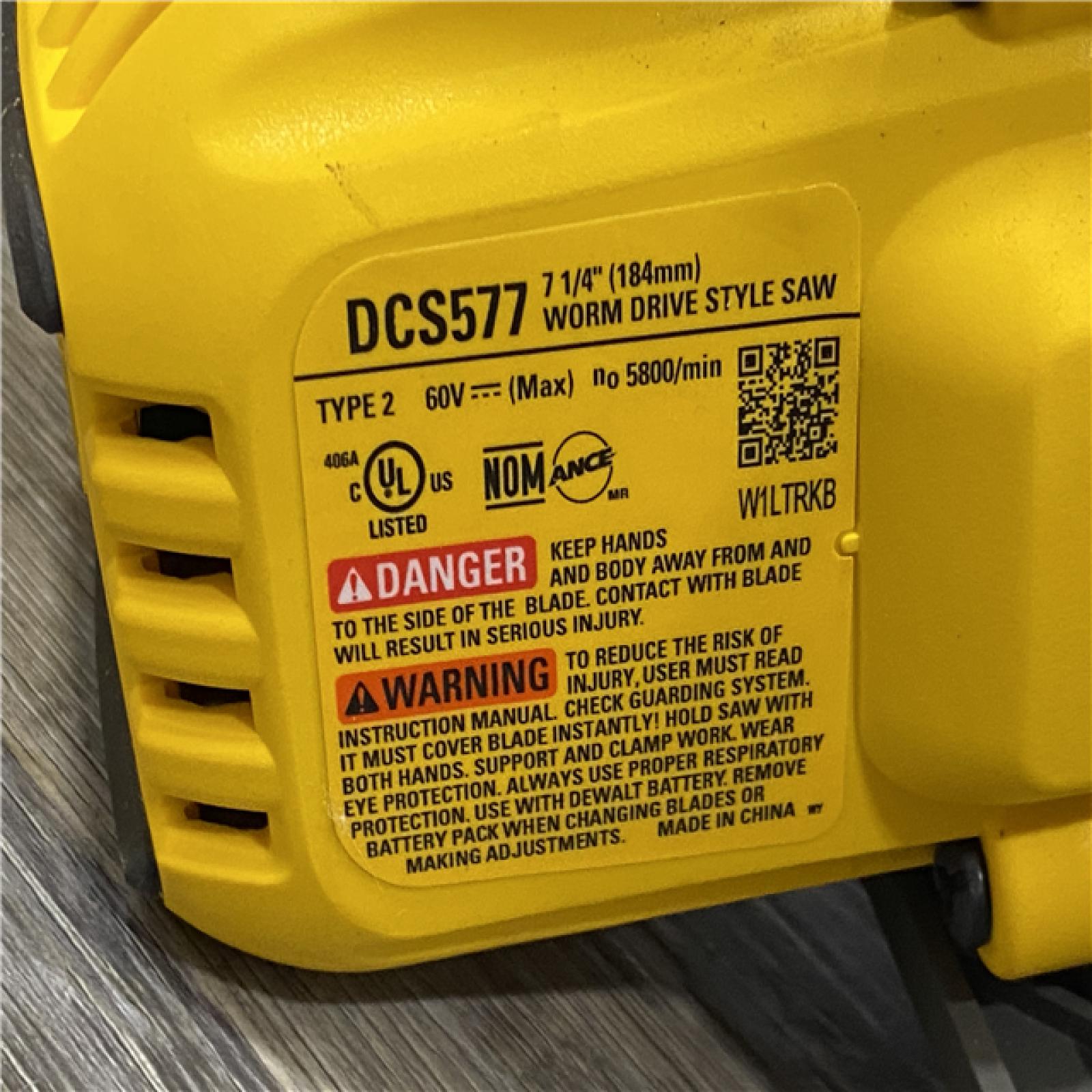 AS-IS DEWALT FLEXVOLT 60V MAX Cordless Brushless 7-1/4 in. Wormdrive Style Circular Saw (Tool Only)