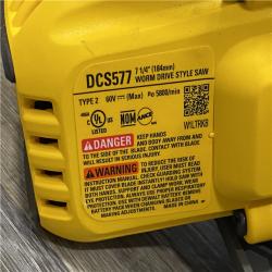 AS-IS DEWALT FLEXVOLT 60V MAX Cordless Brushless 7-1/4 in. Wormdrive Style Circular Saw (Tool Only)