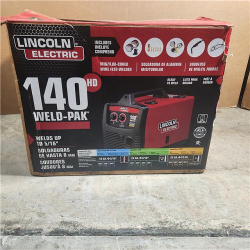 Houston location- AS-IS Lincoln Electric Weld-Pak 140 Amp MIG and Flux-Core Wire Feed Welder, 115V, Aluminum Welder with Spool Gun Sold Separately