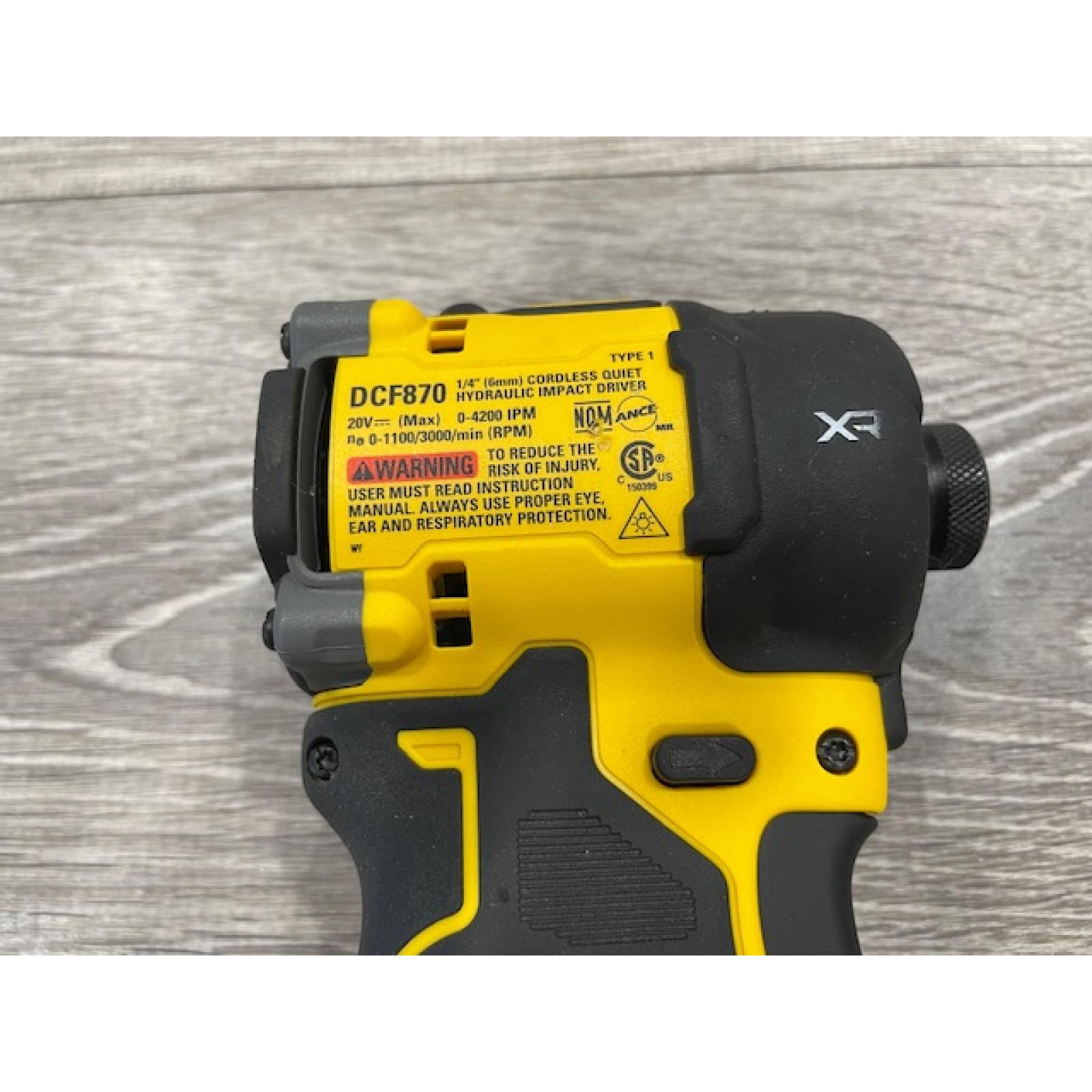 AS-IS DEWALT 20V XR Brushless Cordless 1/4 in. Quiet Hydraulic Impact Driver (Tool-Only)