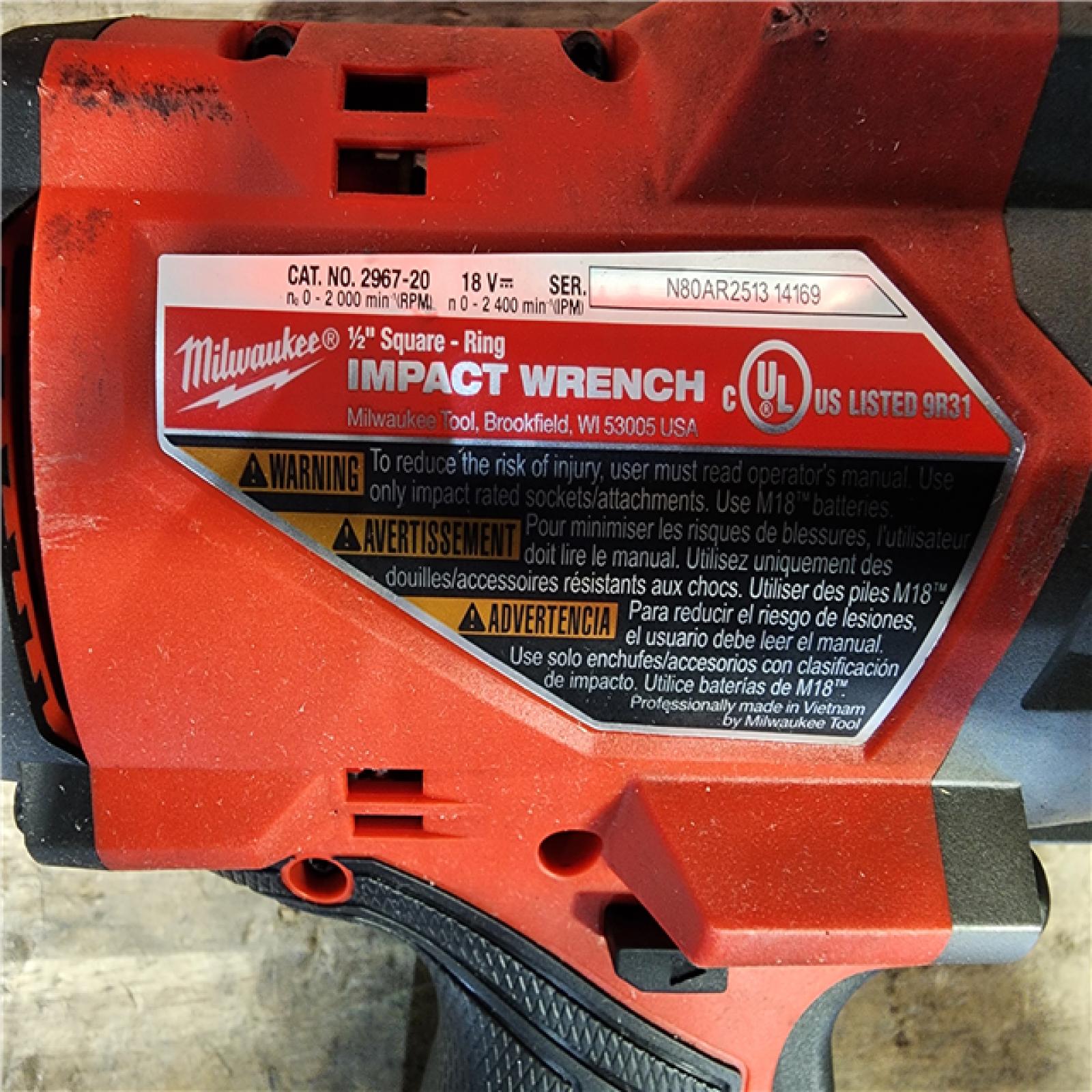 HOUSTON LOCATION - AS-IS Milwaukee M18 FUEL 18V Lithium-Ion Brushless Cordless 1/2 in. Impact Wrench with Friction Ring (Tool-Only)