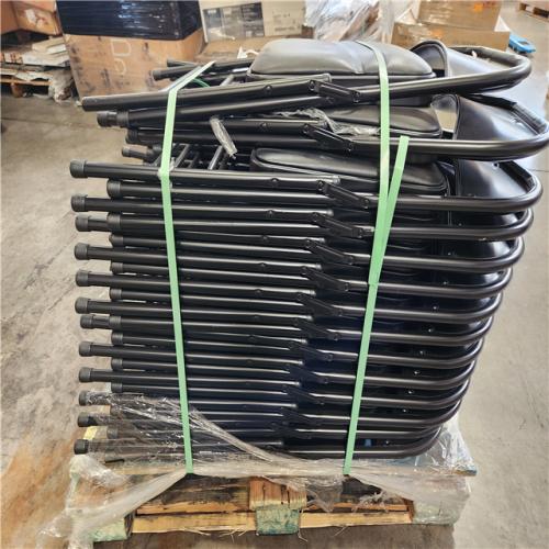 Phoenix Location HDX Black Vinyl Padded Steel Frame Folding Chair Pallet (25-Chairs)